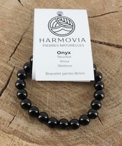 Bracelet Onyx Noir - Perles 8mm, 1 pièce